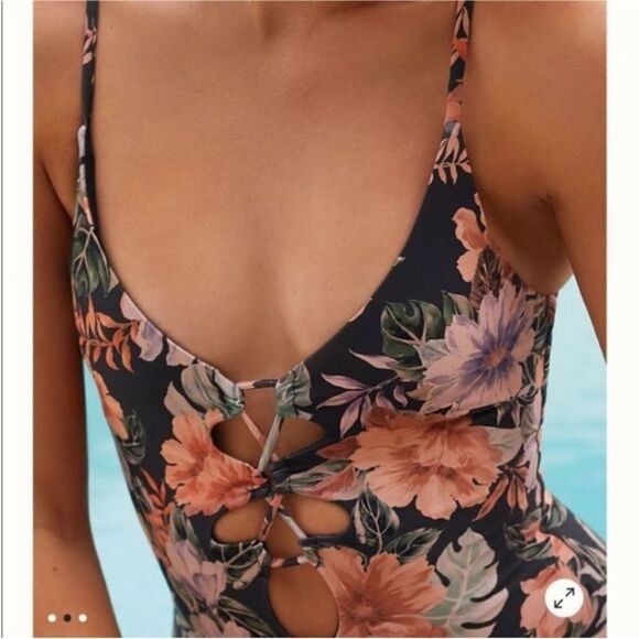 Not available! Anthropologie L Space Topanga Lace Up One Piece Swimsuit 6 - Picture 2 of 8